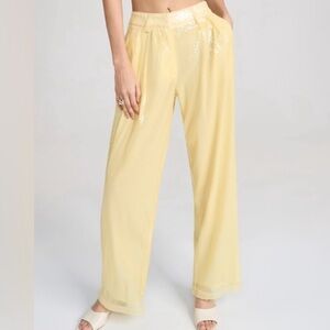 Staud Butter Yelloww Sequin Pants